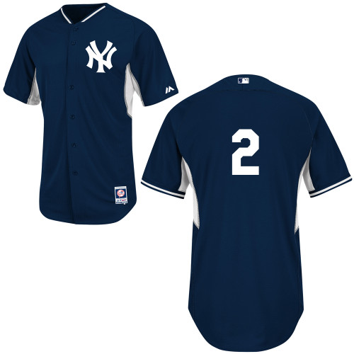 Derek Jeter #2 Youth Baseball Jersey-New York Yankees Authentic Navy Cool Base BP MLB Jersey - Click Image to Close
